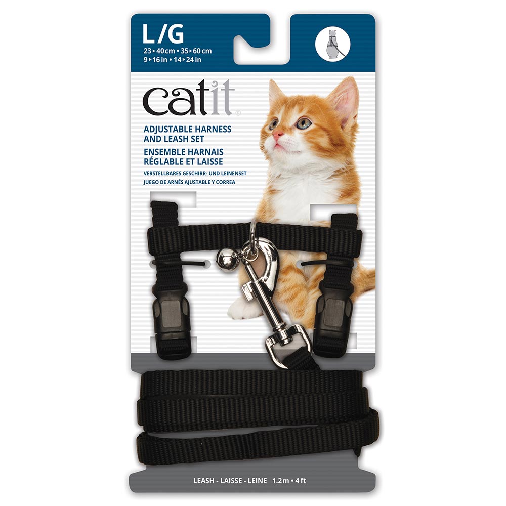 CATIT Harnais et Laisse S 10-16" Noir