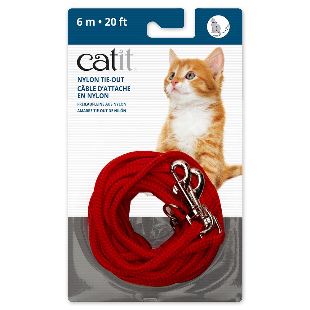 Catit - Câble d'Attache en Nylon avec Attache Pivotante - Câble d'Attache pour Chats