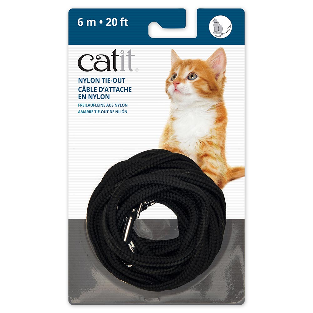 Catit - Câble d'Attache en Nylon avec Attache Pivotante - Câble d'Attache pour Chats