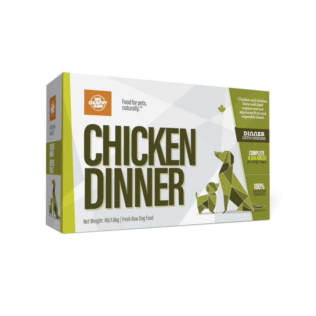 Big Country Raw - Dîner de Poulet - Nourriture Crue Congelée pour Chiens