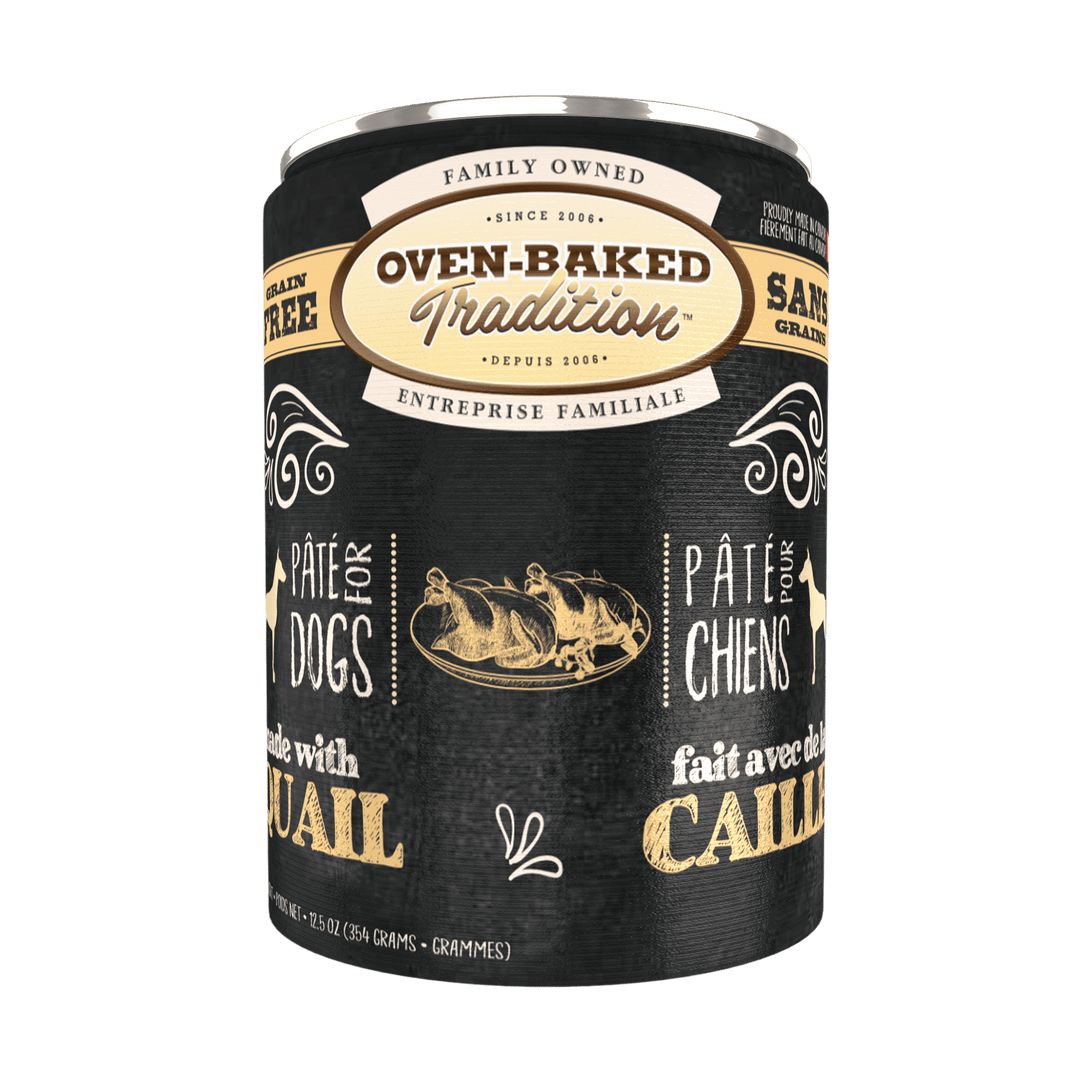 Oven-Baked Tradition - Chien Pâté de Caille - Nourriture Humide Sans Grains pour Chiens