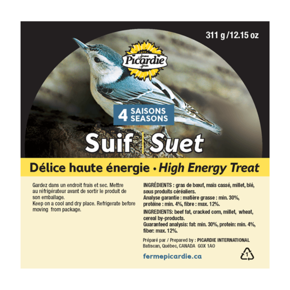PICARDIE Suif Hi-Énergy 345g pour Oiseaux Sauvages
