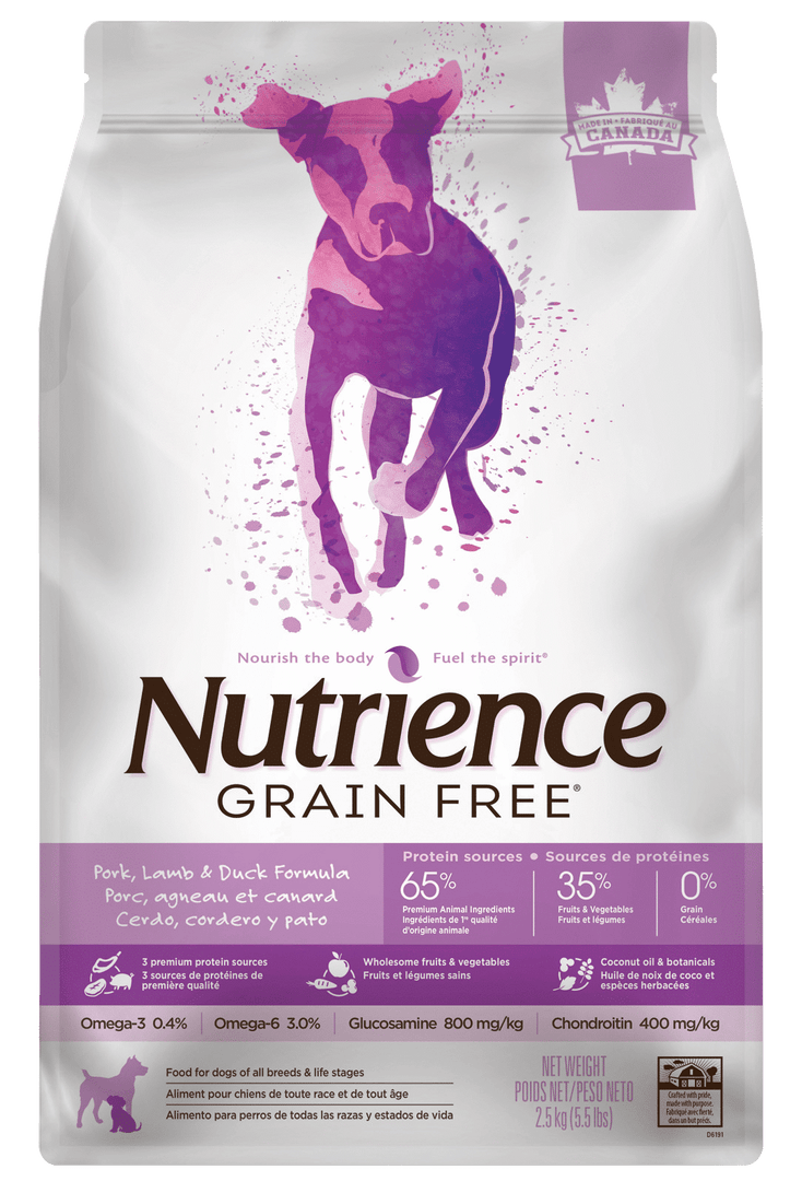 Nutrience Sans Grains - Porc, Agneau et Canard - Nourriture Sèche pour Chiens