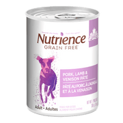 Nutrience Sans Grains - Chien Adulte Pâté de Porc, Agneau et Venaison - Nourriture Humide pour Chiens