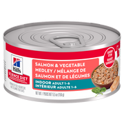 Hill's Science Diet - Chat d'Intérieur Adulte Pâté de Saumon et Légumes - Nourriture Humide pour Chats