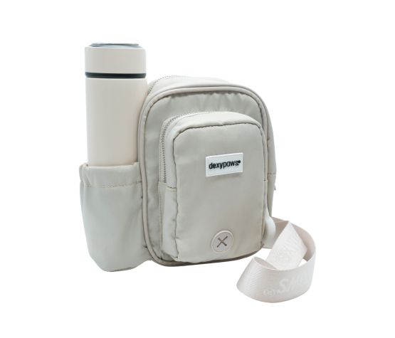 Dexypaws - Sac à Bandoulière de Promenade avec Bouteille d'Eau - Accessoire de Promenade pour Chiens
