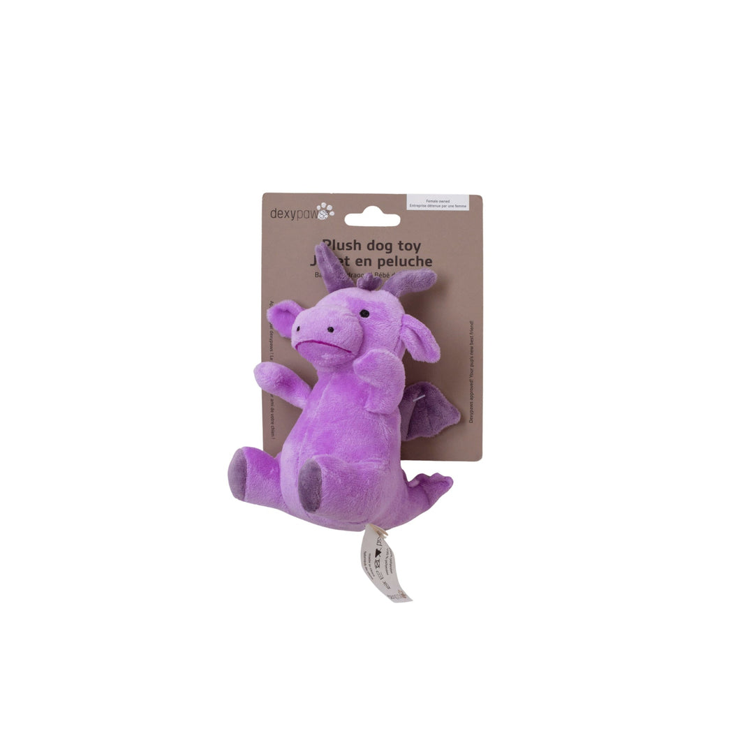 Dexypaws - Petit Dragon Lilas - Jouet en Peluche pour Chiens