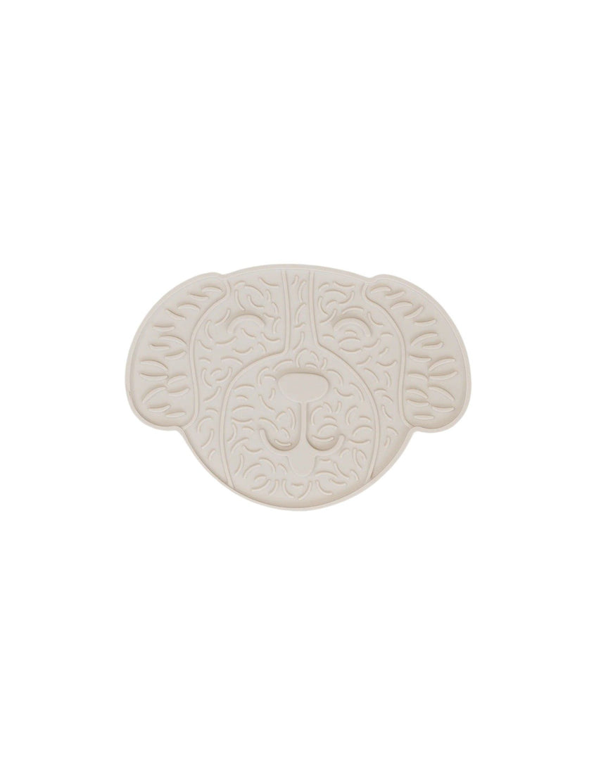 *DEXYPAWS Tapis Léchange Forme Tête de Chien Blanc