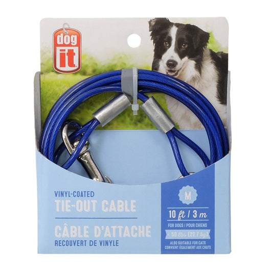 Dogit - Câble d'Attache Gainé de Vinyle - Câble d'Attache pour Chiens
