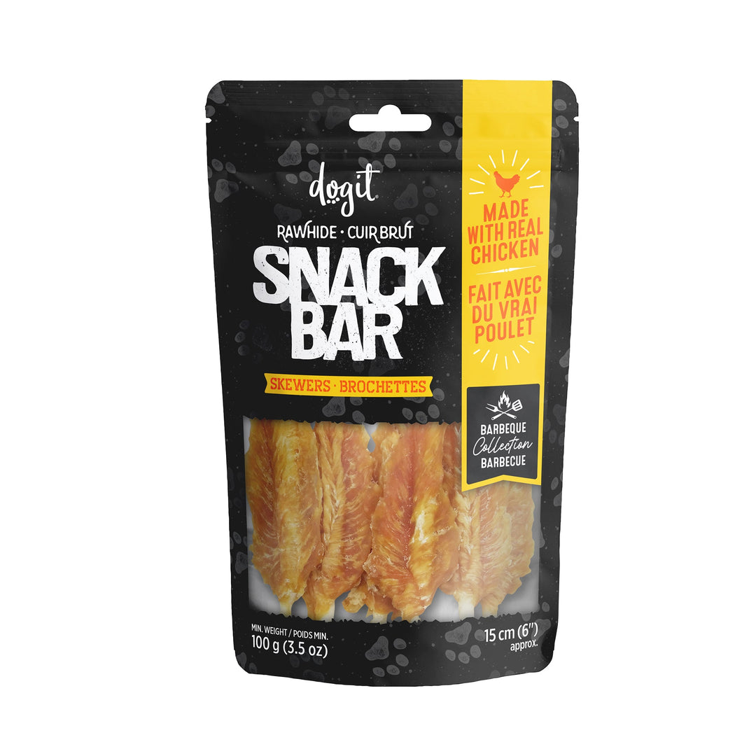 Dogit Snack Bar - Brochettes en Cuir de Boeuf et Poulet - Gâteries à Mâcher pour Chiens