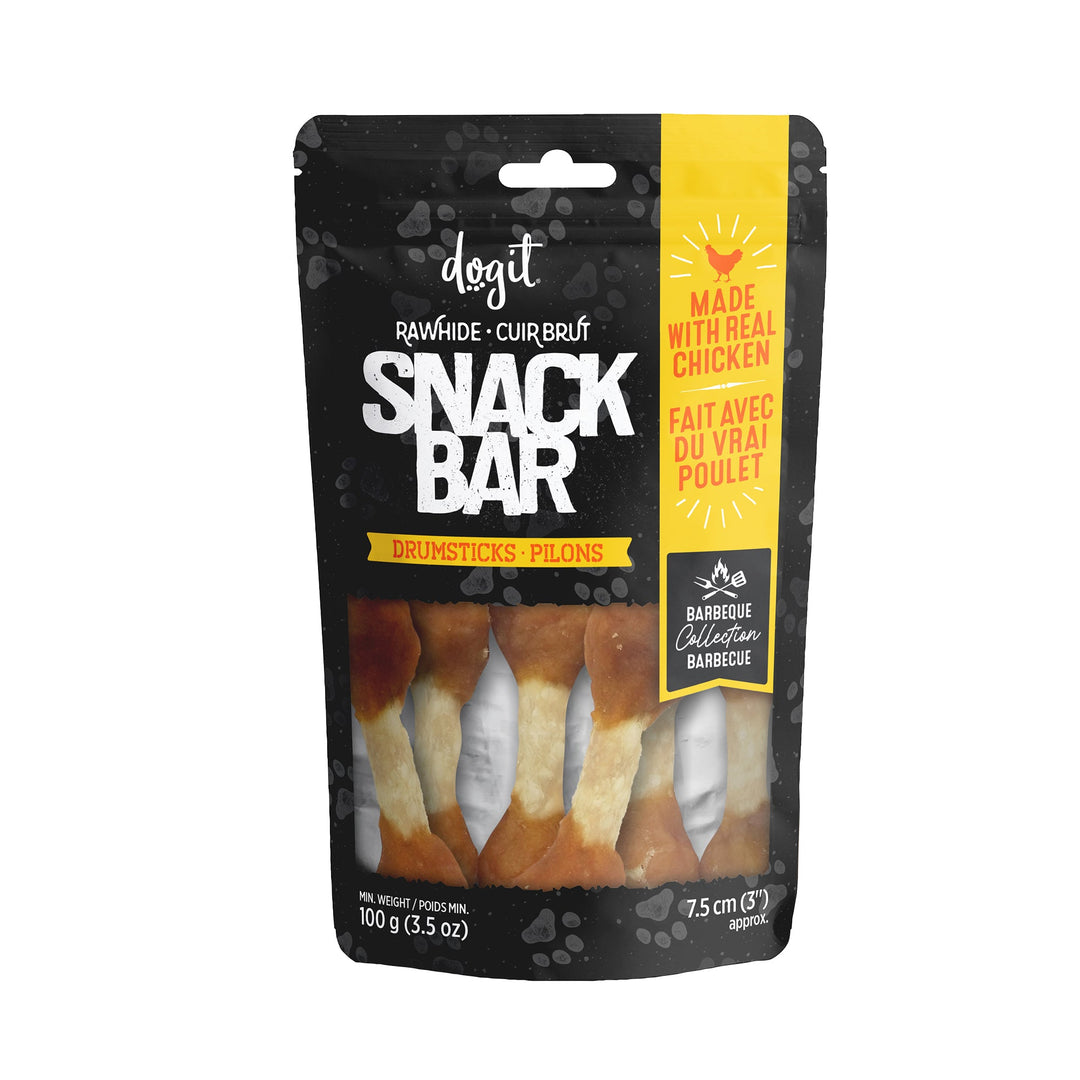 Dogit Snack Bar - Pilons en Cuir de Boeuf et Poulet - Gâteries à Mâcher pour Chiens