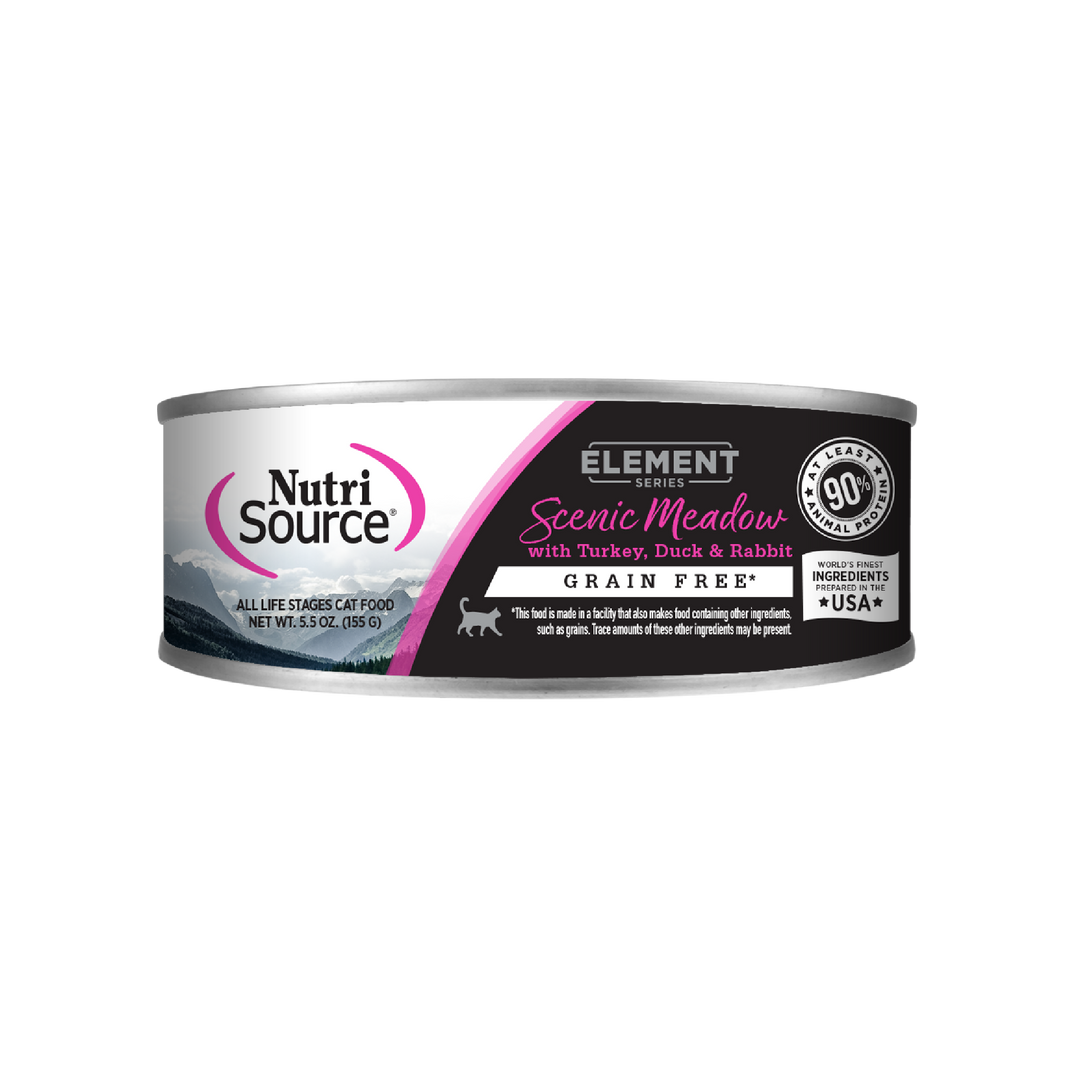 NutriSource Element Series - Scenic Meadow - Dinde, Canard et Lapin - Nourriture Humide Sans Grains en Pâté pour Chats