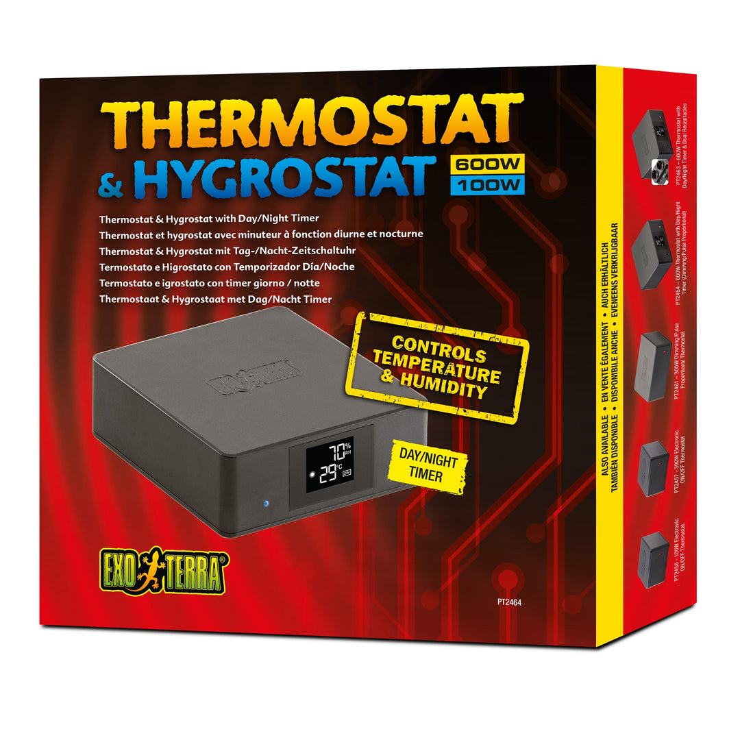 Exo Terra - Thermostat et Hygrostat avec Minuterie - Chauffage pour Terrariums