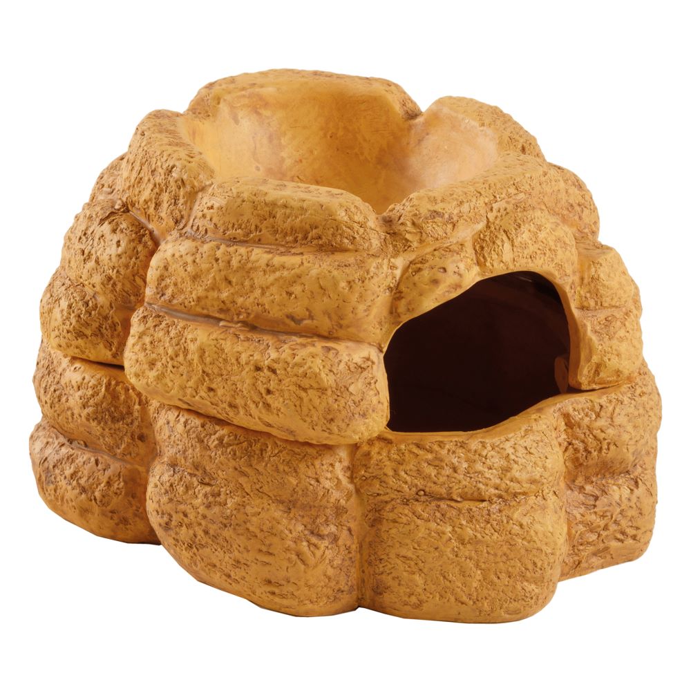 Exo Terra - Grotte en Céramique Big Rock avec Couvercle - Cachette pour Reptiles