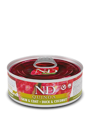 Famina N&D Quinoa - Peau et Pelage, Canard et Noix de Coco - Nourriture Humide Sans Grains pour Chats