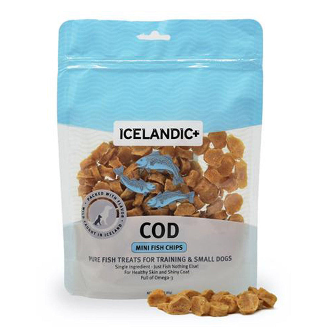 Icelandic+ Mini Chips de Morue - Gâteries Séchéess à l'Air pour Chiens