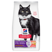 Hill's Science Diet - Estomac et Peau Sensibles, Saumon et Pois Jaunes - Nourriture Sèche Sans Grains pour Chats Adultes