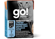 Petcurean Go! Solutions Sensitivities - Chat Pâté de Goberge à Ingrédients Limités - Nourriture Humide Sans Grains pour Chats en Tetra Pak