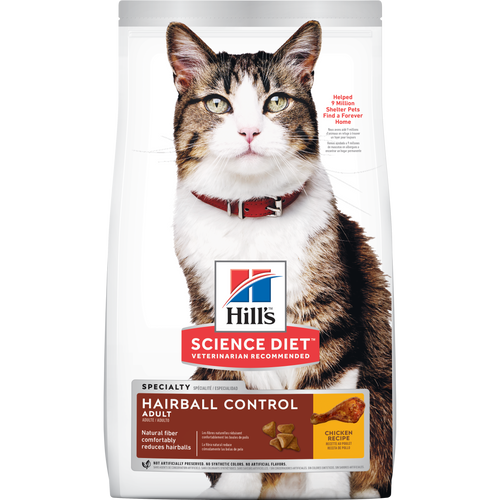 Hill's Science Diet - Contrôle des Boules de Poils, Poulet - Nourriture Sèche pour Chats Adultes