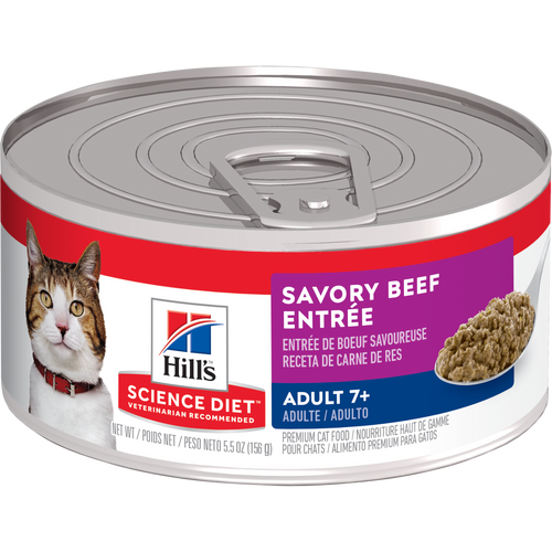 Hill's Science Diet - Entrée de Boeuf Savoureuse - Nourriture Humide pour Chats Adultes 7+ Ans