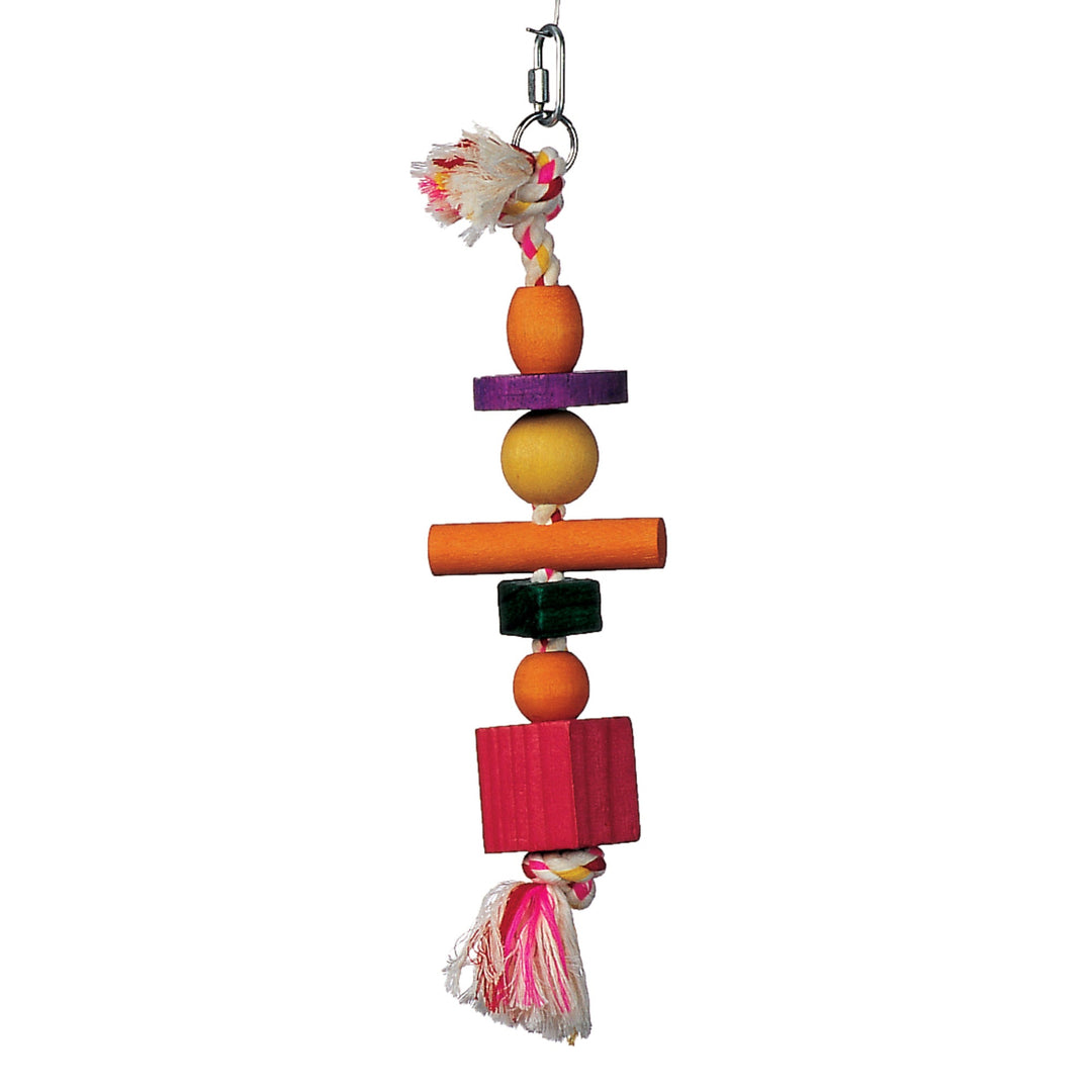 Living World - Jouet Suspendu Junglewood Corde, Boules, Blocs et Cylindre - Jouet pour Oiseaux