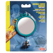Living World - Miroir Circulaire Double Face avec Clochette - Jouet pour Oiseaux
