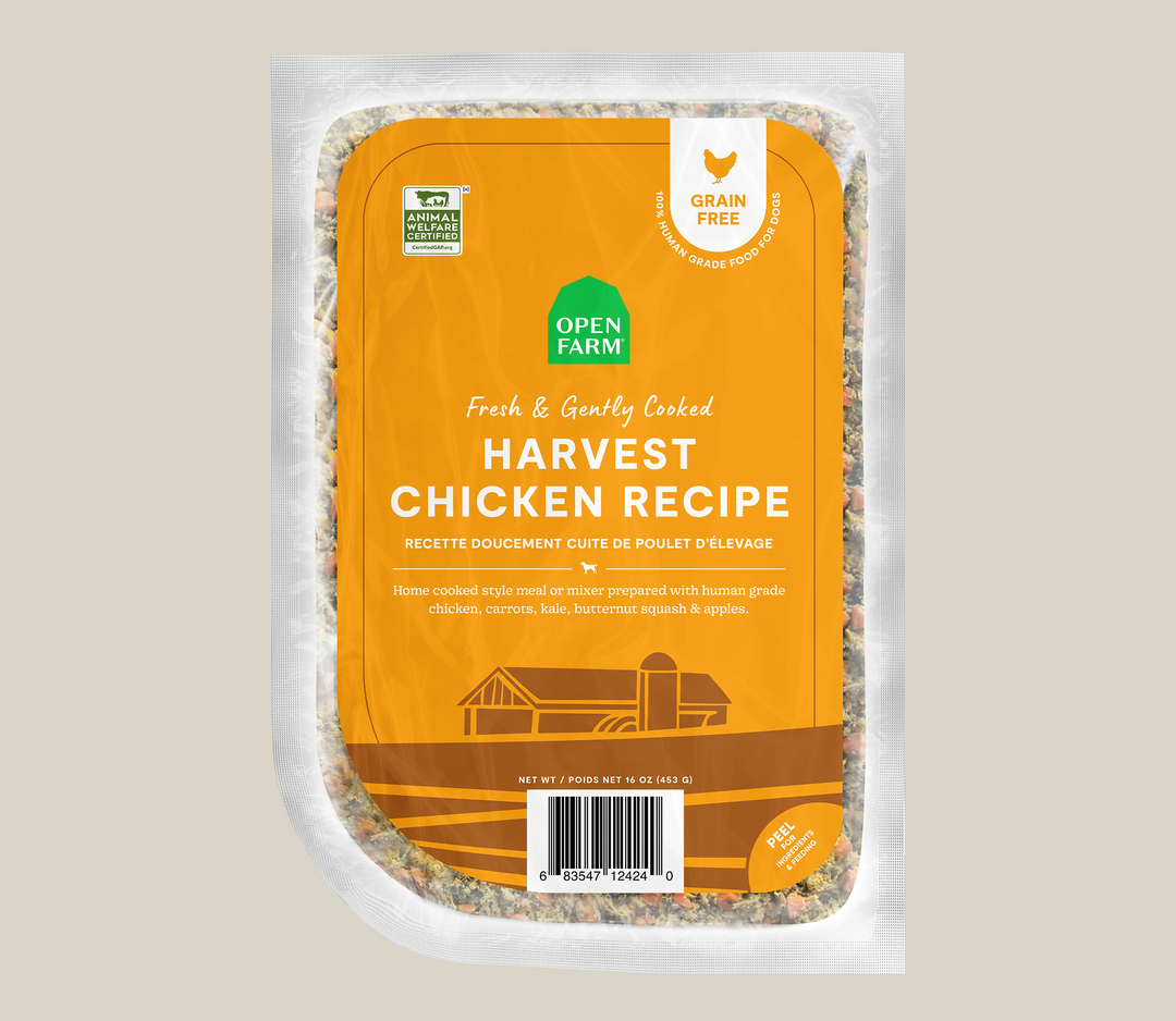 Open Farm - Poulet de Récolte - Nourriture Fraîche, Doucement Cuite et Surgelée pour Chiens