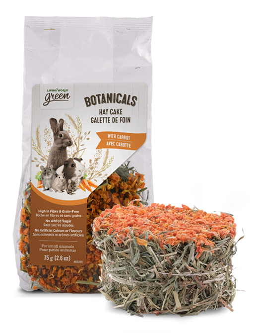 Living World Green - Galette de Foin Botanicals à la Carotte - Gâteries pour Rongeurs