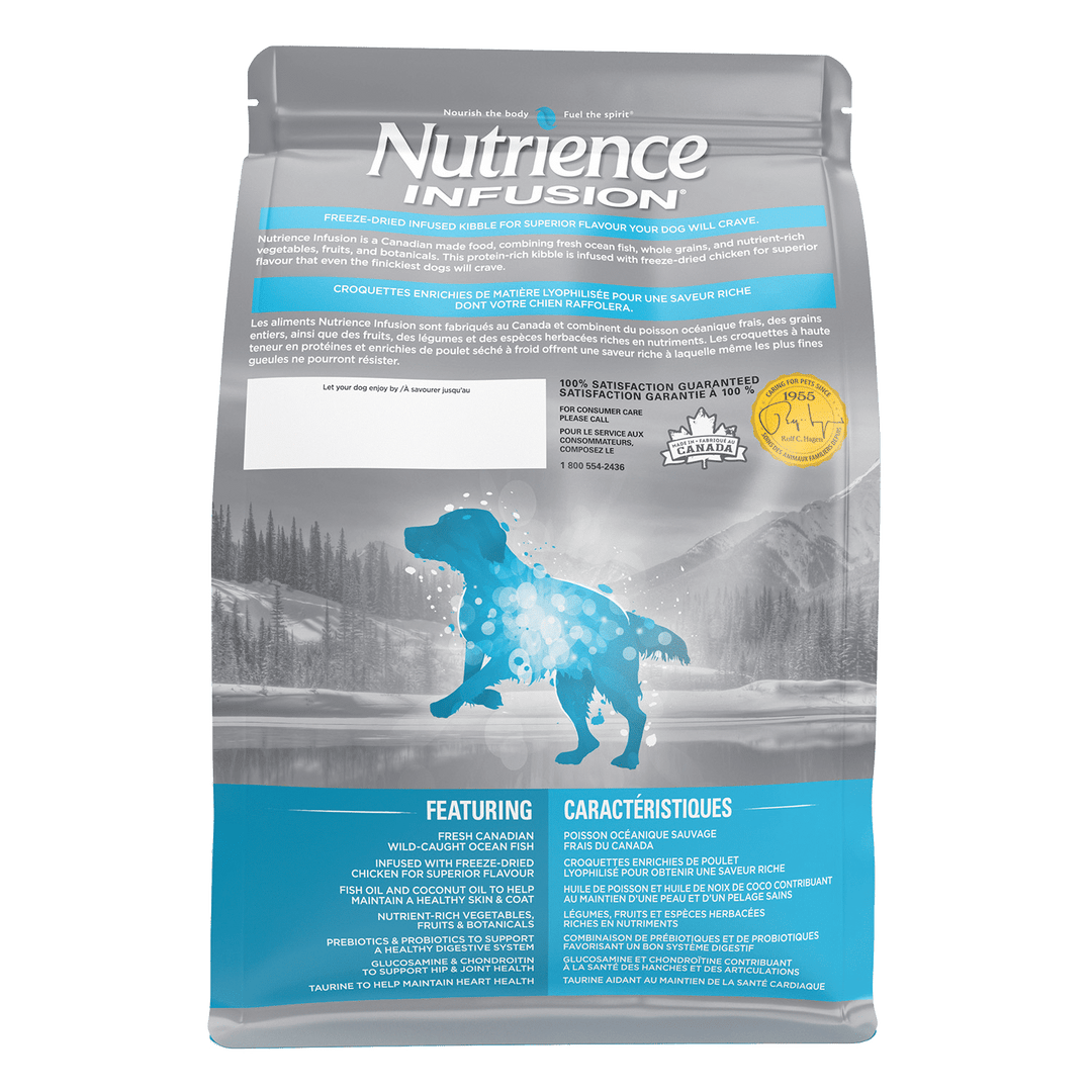 Nutrience Infusion - Poisson Océanique Sauvage - Nourriture Sèche avec Infusion de Foie Lyophilisée pour Chiens Adultes