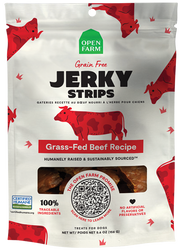 Open Farm - Lanières Jerky de Boeuf - Gâteries Tendres Sans Grains pour Chiens