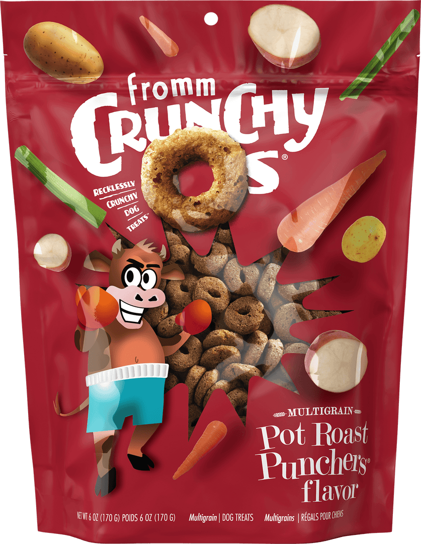 Fromm Crunchy O's - Pot Roast Punchers - Gâteries Croquantes Multigrains pour Chiens