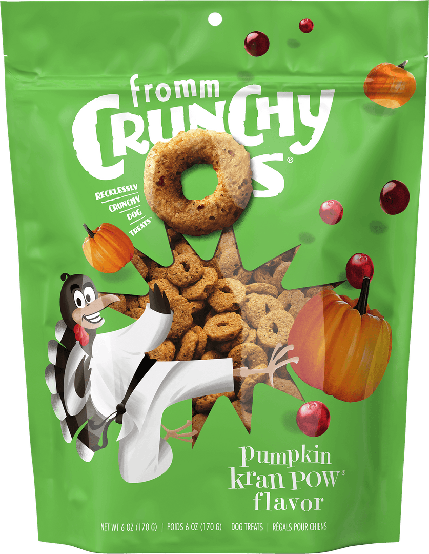 Fromm Crunchy O's - Pumpkin Kran Pow - Gâteries Croquantes Sans Grains pour Chiens