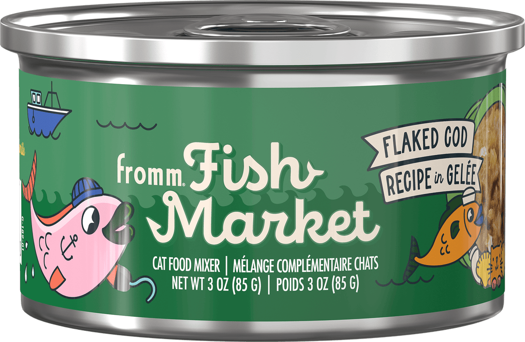 Fromm Fish Market - Chat Morue Effilochée en Gelée - Garniture pour Nourriture pour Chats