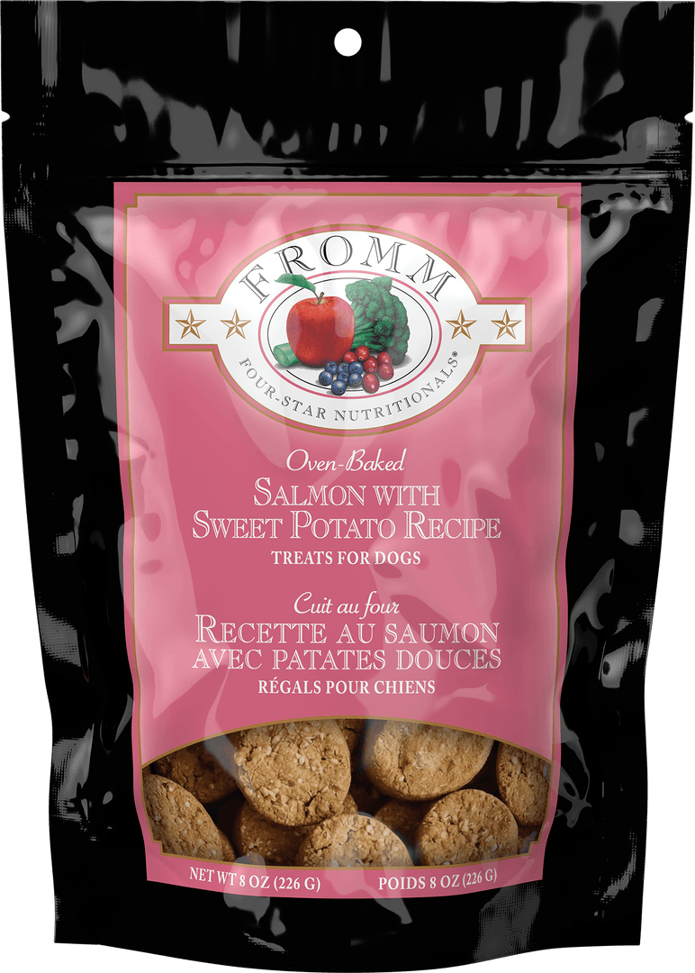 Fromm Four-Star - Saumon avec Patates Douces - Gâteries Sans Grains en Biscuits Cuits au Four pour Chiens