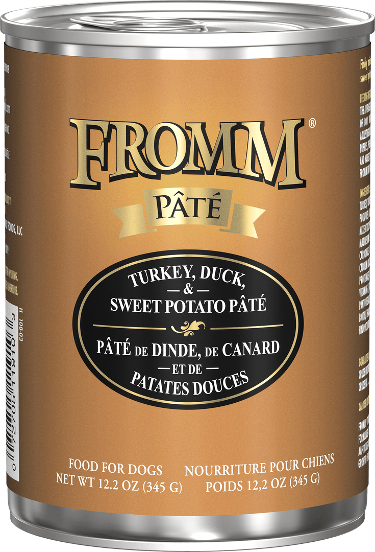 Fromm Gold Sans Grains - Pâté Dinde, Canard et Patates Douces - Nourriture Humide pour Chiens