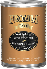 Fromm Gold Sans Grains - Pâté Dinde, Canard et Patates Douces - Nourriture Humide pour Chiens