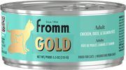 Fromm Gold - Chat Adulte Pâté de Poulet, Canard et Saumon - Nourriture Humide pour Chats