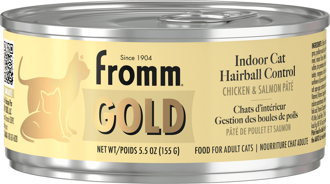 Fromm Gold - Gestion des Boules de Poils - Pâté de Poulet et Saumon - Nourriture Humide pour Chats d'Intérieur