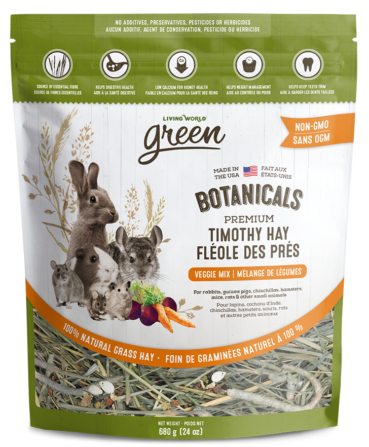 Living World Green - Fléole des Prés Botanicals aux Légumes - Foin pour Rongeurs