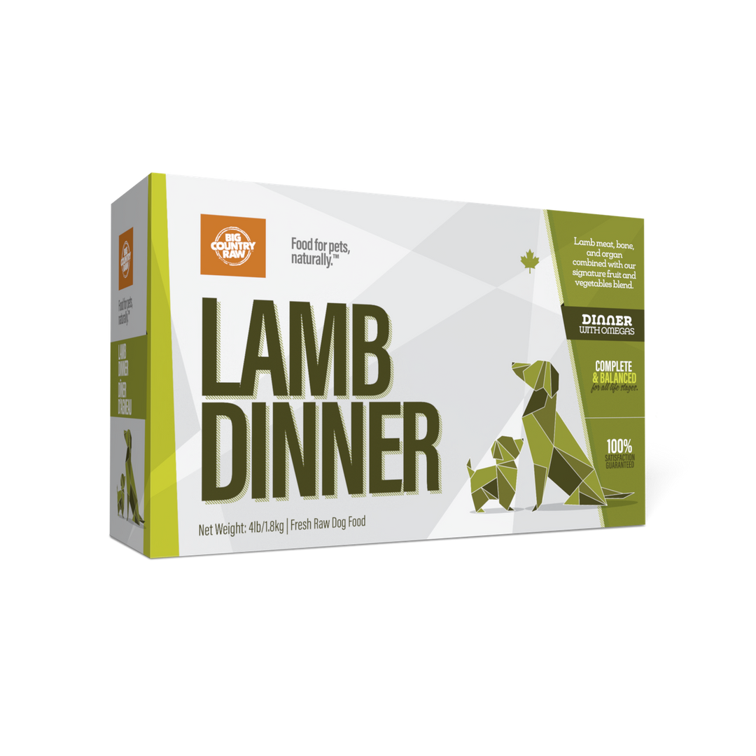 Big Country Raw - Dîner d'Agneau - Nourriture Crue Congelée pour Chiens