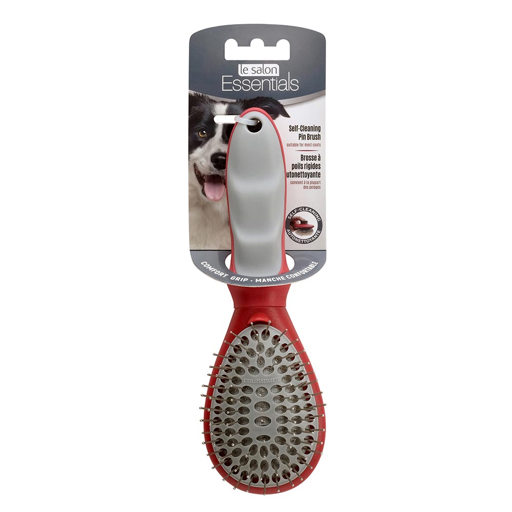 Le Salon Essentials - Brosse à Aiguilles Rigides Autonettoyante - Brosse pour Chiens