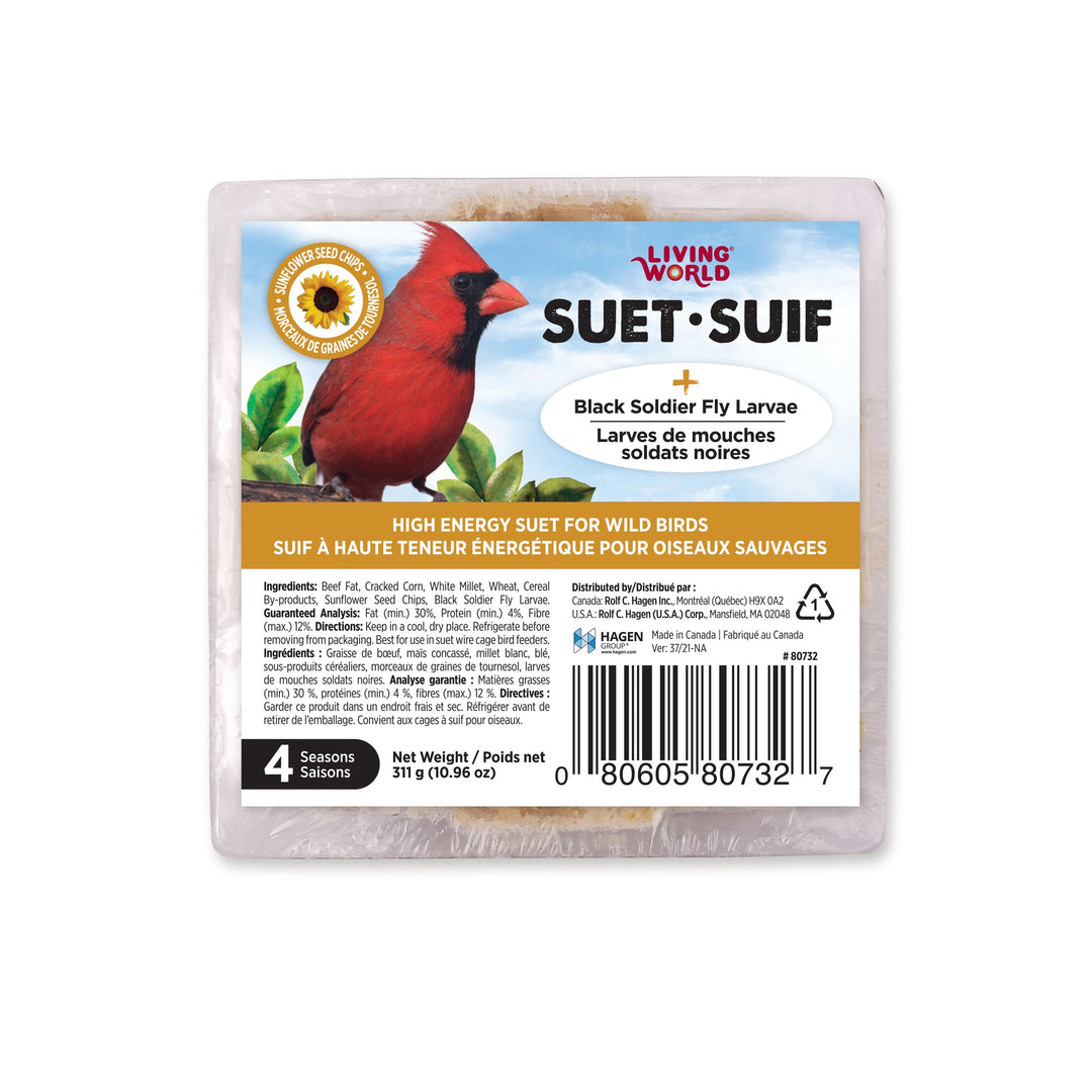 Living World - Pain de Suif aux Graines de Tournesol - Nourriture pour Oiseaux Sauvages