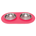 Voir l’image dans la galerie, Messy Cats - Gamelle Double en Acier Inoxydable avec Base en Silicone - Bol pour Chats