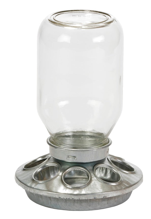Miller - Mangeoire avec Pot Mason en Verre - Mangeoire pour Volailles