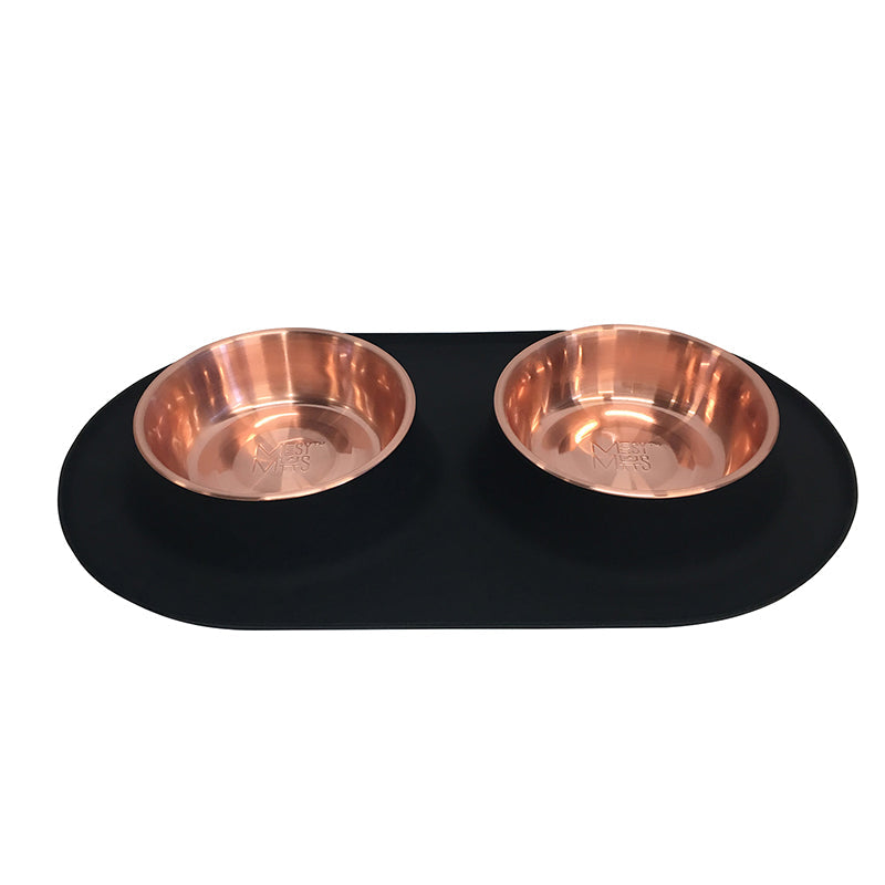*MESSY MUTTS Bol Double Inox Base M Cuivre