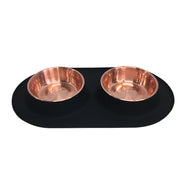 *MESSY MUTTS Bol Double Inox Base M Cuivre