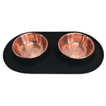 Voir l’image dans la galerie, Messy Mutts - Gamelle Double en Acier Inoxydable avec Base en Silicone - Bol pour Chiens