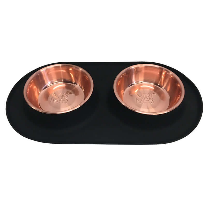 Messy Mutts - Gamelle Double en Acier Inoxydable avec Base en Silicone - Bol pour Chiens
