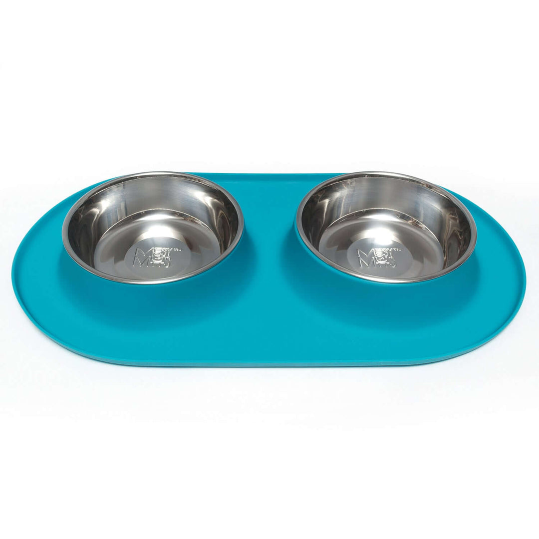MESSY MUTTS Bol Double Inox Base L Bleu
