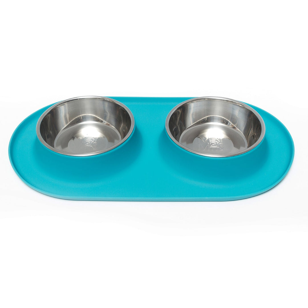 Messy Mutts - Gamelle Double en Acier Inoxydable avec Base en Silicone - Bol pour Chiens